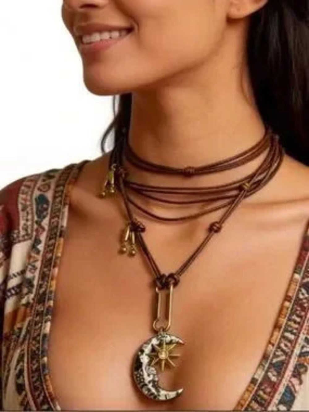 Bohemian Celestial Crescent Moon & Star Necklace